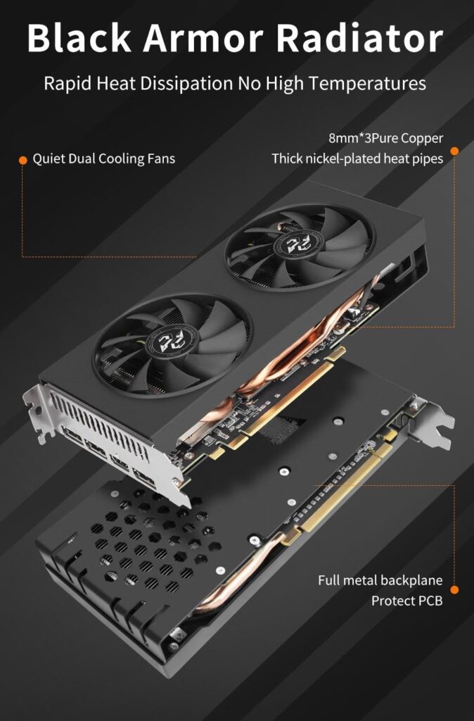 Generic AMD Radeon RX 5600 6GB GDDR6 Graphics Card Performance Equals RTX 3050 75% of 3060 3X DP HDMI 192-Bit 1670/1750 MHz Core/Memory 2048 Shaders PCI4 4.0 150 W 6+8 pin Power - Image 7