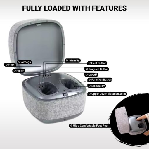 Ottoman Foot Massager by Ottossage, Massaging Ottoman with Removable Lid provides Air Compression, Shiatsu kneading, intense vibration and heat therapy. Extra Powerful with upgraded li-ion battery. - Image 7
