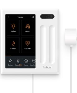 Brilliant Smart Home Control (Plug-In Panel) — Alexa Built-In & Compatible with Ring, Sonos, Hue, Google Nest, Wemo, SmartThings, Apple HomeKit — In-Wall Touchscreen Control for Lights, Music, & More