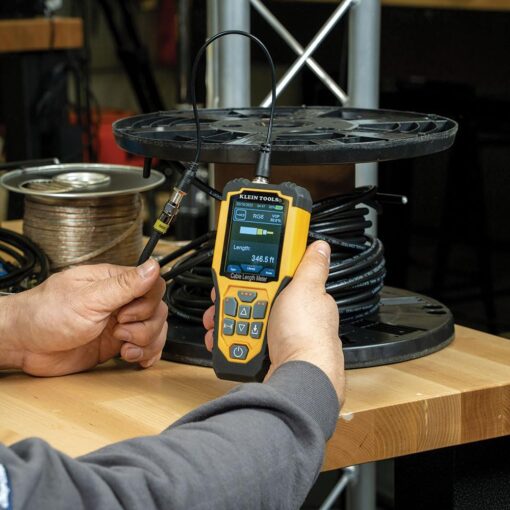 Klein Tools 501-915 Cable Tester, TDR Cable Length Meter Measures Electrical, Data, Two-Wire and Romex Cables, Includes Leads, Carrying Case - Image 6