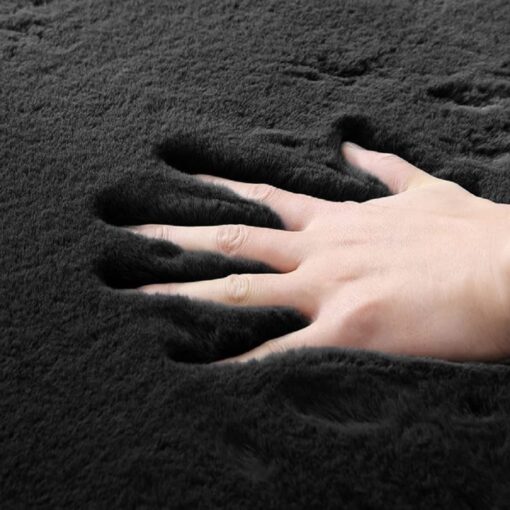 ORINOVA Black Washable Area Rugs 6x9 Rugs for Living Room Faux Rabbit Fuzzy Fur Rug for Bedroom Nursery Rugs Room Décor - Image 4