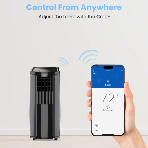 TOSOT 10,200BTU (6,200 BTU SACC) Portable Air Conditioner, Smart Wifi Control, AC Unit with Dehumidifier, Fan, Window Kit for Easy Installation, Cool Rooms Up to 400 Square Feet, Shiny Series - Image 7