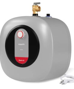 FOGATTI Electric Mini Tank Water Heater, 4.0 Gallon Point of Use Instant Hot Water Heater 120V 1440W, Food Truck Water Heater, Under Sink, Wall or Floor Mounted, Easy to Install