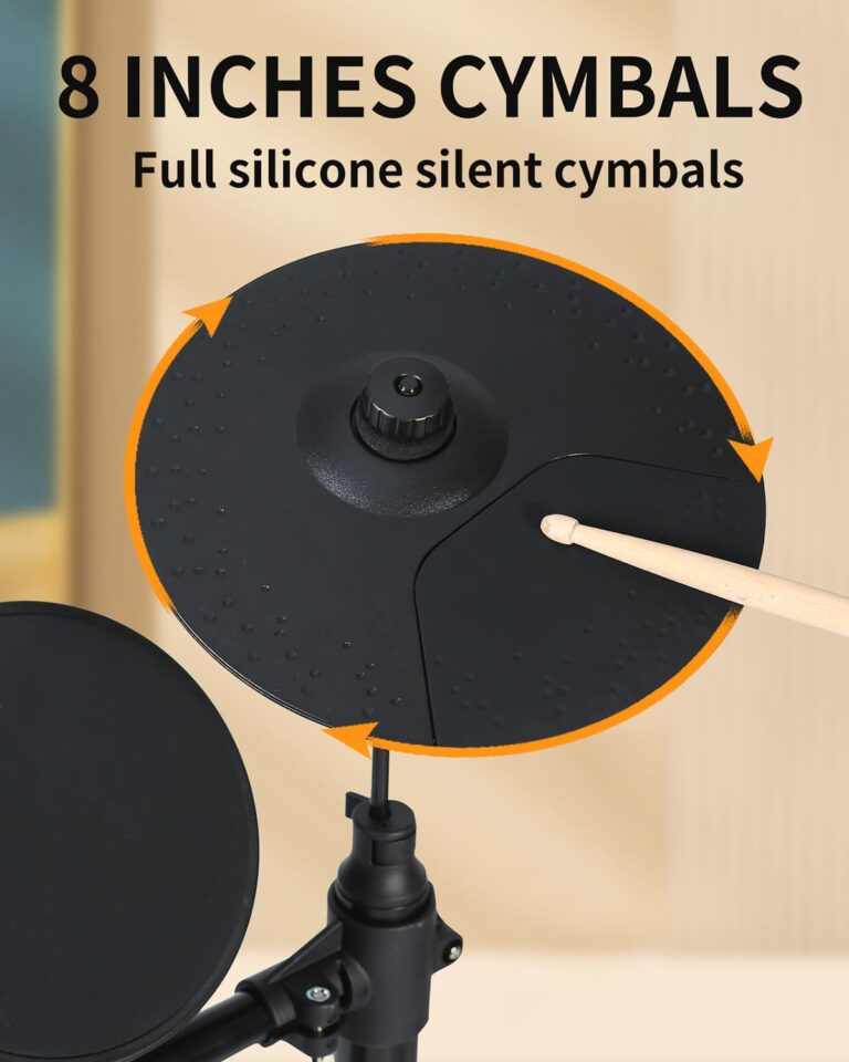 AODSK Electronic Drum Set for Beginner Kids with 150 Sounds,4 Quiet Drum Pads,2 Switch Pedal,Drum Throne,Drumsticks,On-Ear Headphone,AED-400 - Image 6