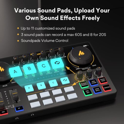 MAONO-MaonoCaster-Podcast Equipment Bundle for 2-includes All-in-one Audio Interface with Premium Mic Preamp, XLR Condenser Microphone, and 3.5MM Mic for Podcast Recording, Streaming, DJ (AME2 Duo) - Image 7