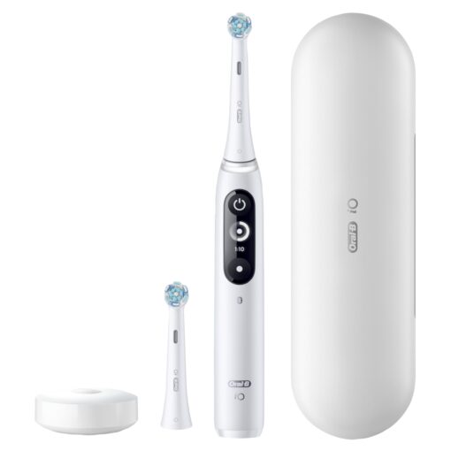 Oral-B iO Deep Clean + Protect Rechargeable Electric Toothbrush, White with a iO Series 7 Toothbrush, 2 Replacement Brush Heads, and a Charging Travel Case - Image 7