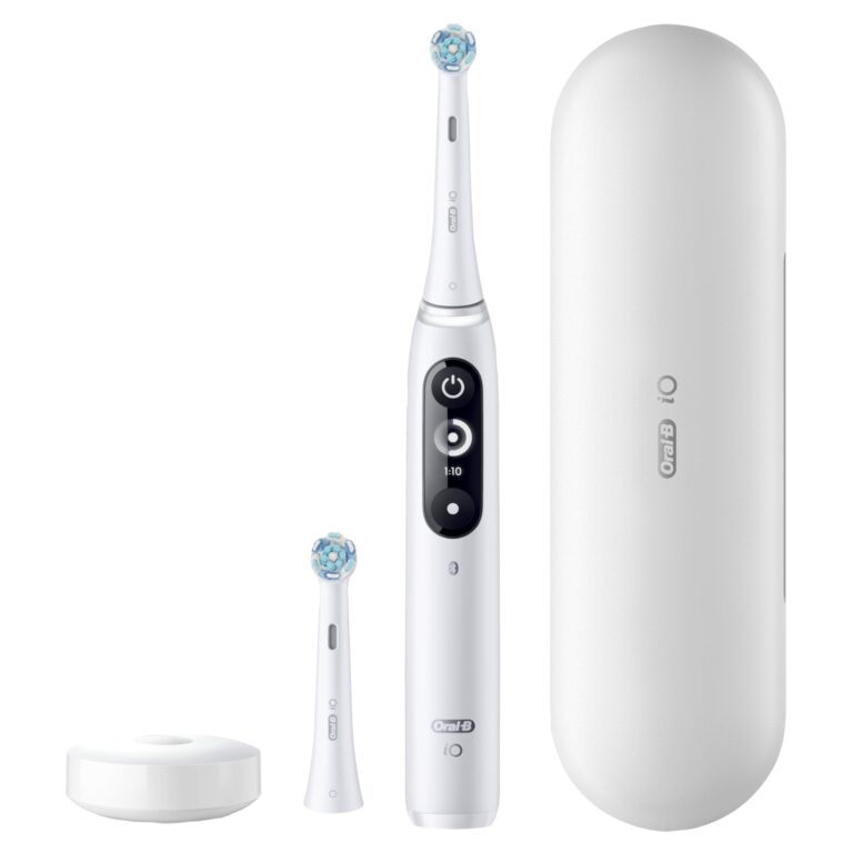 Oral-B iO Deep Clean + Protect Rechargeable Electric Toothbrush, White with a iO Series 7 Toothbrush, 2 Replacement Brush Heads, and a Charging Travel Case - Image 7