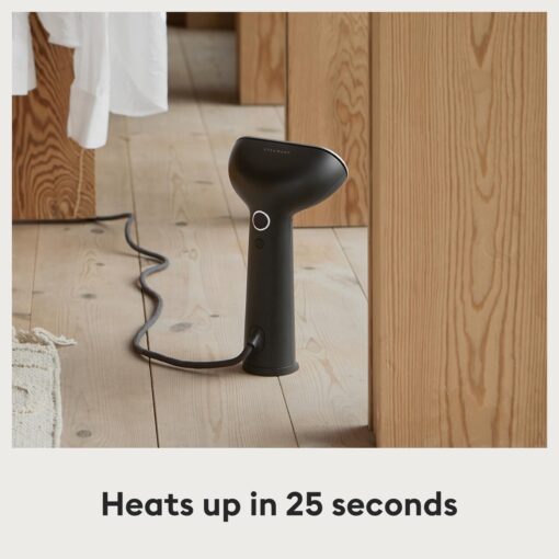 Steamery Handheld Clothes Steamer Cirrus 3, 1200W, US Plug, Heated Ironing Plate, Fast Heat Up, Garment Wrinkle Remover, Black - Image 5