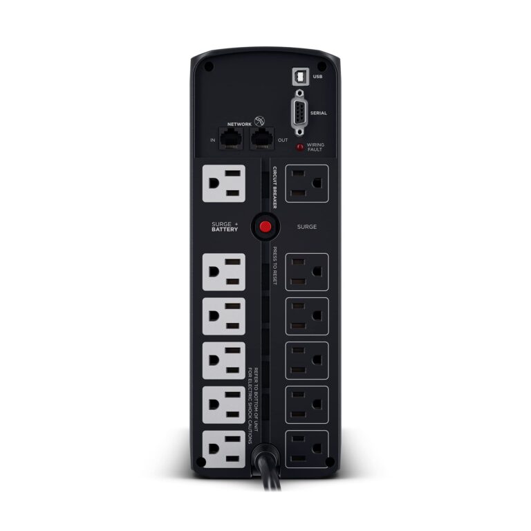 CyberPower CP1350PFCLCD PFC Sinewave UPS System, 1350VA/880W, 12 Outlets, AVR, Mini-Tower - Image 8