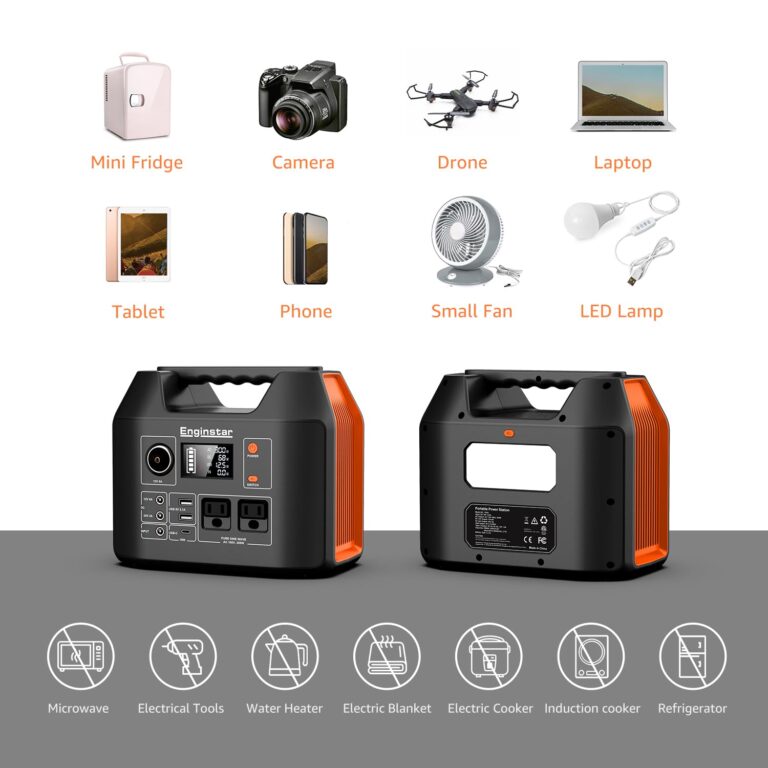 EnginStar Portable Power Station 300W 296Wh Battery Bank with 110V Pure Sine Wave AC Outlet for Outdoors Camping Hunting and Emergency, 80000mAh Backup Battery Power Supply for CPAP - Image 2