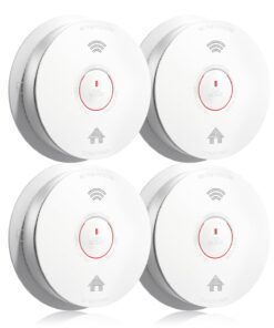 SITERWELL Smoke Detector, Smoke and Carbon Monoxide Detector with Voice Speaker, LED Light and Auto-Check, Smoke Alarm and Carbon Monoxide Detector Conforms to UL 217 & UL 2034 Standards, 4 Pack