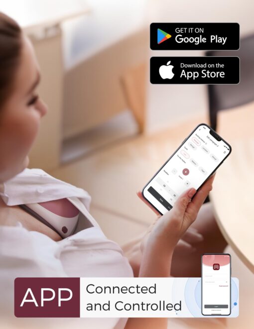 Momcozy Breast Pump Hands Free Upgraded Mobile Flow | M9, App Discreet Control with Personalized Multi-Modes & 15 Levels, Wearable Breast Pump 24mm, 2 Pack Cozy Red - Image 3