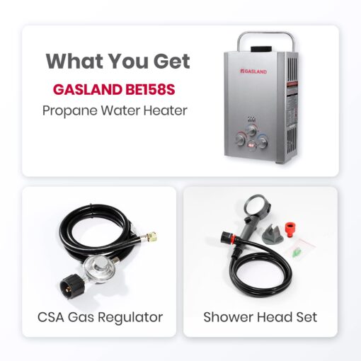 Gasland BE158S 1.58GPM 6L Outdoor Portable Propane Gas Tankless Water Heater - Image 5