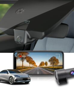 Fitcamx Front 4K+Rear 1080P Dash Cam Adapts for Hyundai IONIQ 6 2023 2024 2025 Limited SEL (Has Auto-Dimming), OEM Style, Dual HD Video, WiFi & APP, Loop Recording, G-Sensor, Easy to Use, 128GB Card