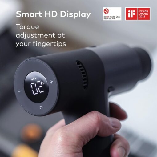 HOTO Cordless Brushless Drill Tool Set, Variable Speed, Hidden Buckle, Unique LED Screen, Intelligent Digital Display, Safe, Exquisite & Practical, High-end Drill Kit for Home/Daily Use - Image 7