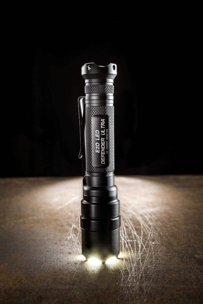 SureFire E2D Defender Ultra (E2DLU-A) 1000 Lumens Dual-Output Tactical Flashlight LED - Bundle with 4 Extra CR123A Batteries and Battery Case - Tailcap Click Switch Light, EDC Defense Flashlights - Image 5