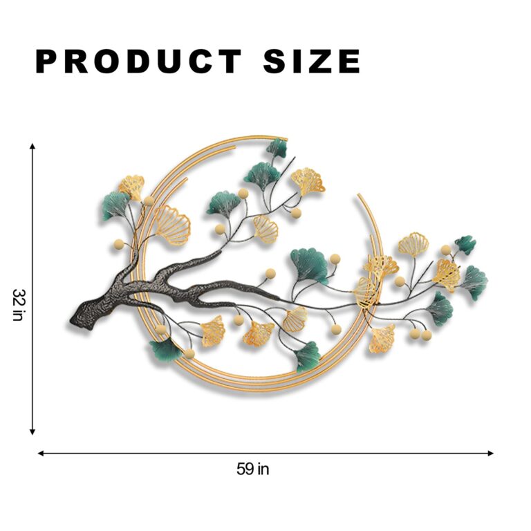 Metal Wall Art Decor For Living Room, 59" Ginkgo Leaf Wall Decor, Adornos Pare Sala Modernos, 3D Gold Wall Art Decorations, Large Modern Metal Wall Sculptures For Living Room Dining Room Bedroom (ginkgo leaf) - Image 5