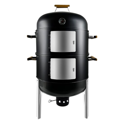Realcook Vertical Charcoal Smoker Grills: Premium 20.5 Inch BBQ Meat Smokers - Barbecue Charcoal Grill Smoker Combo for Outdoor Cooking Patio Backyard Picnic Party Grilling
