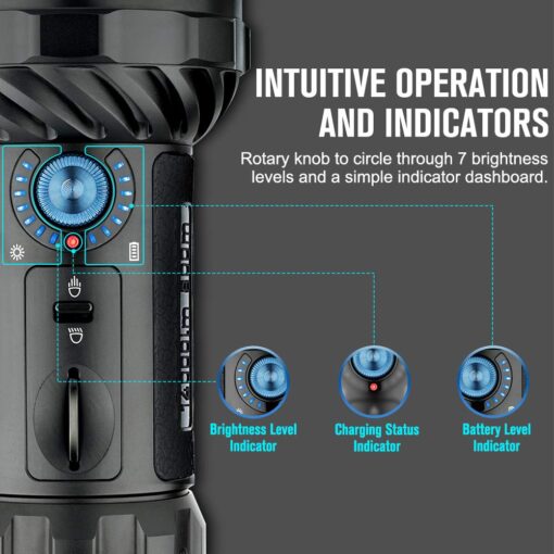 OLIGHT Marauder 2 Rechargeable Handheld Flashlight 14,000 Lumens Ultra Bright Light with 3X Build-in Battery Pack for Home, Outdoors, Emergency Use - Image 7