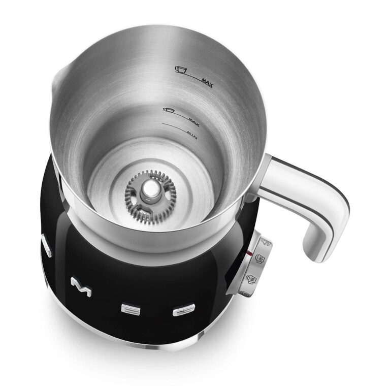 SMEG Retro 50's Style Milk Frother with 2 Disks 6 Preset Programs Hot or Cold Frothing and Induction Heating (Black) - Image 2
