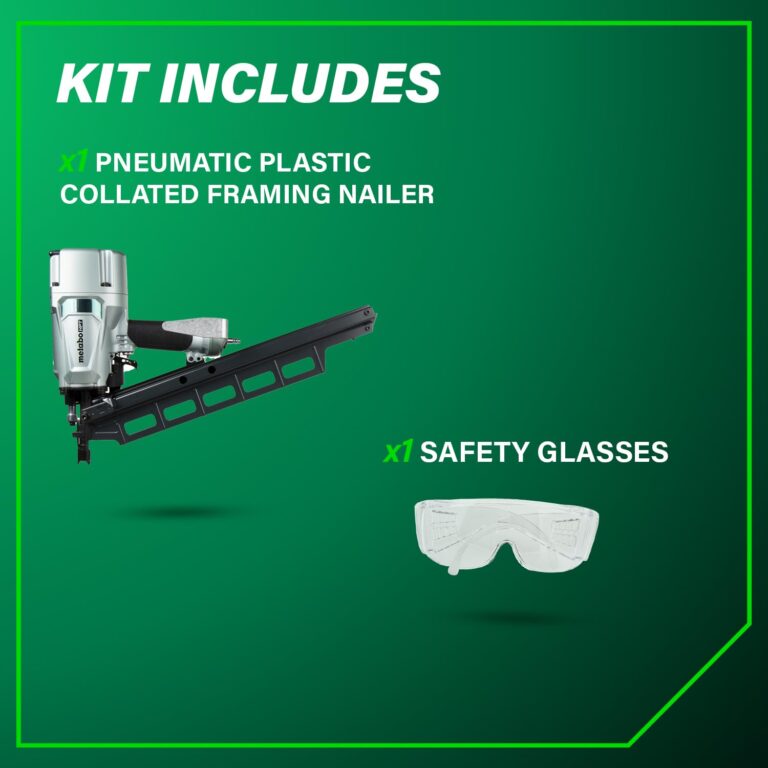 Metabo HPT Framing Nailer | Pneumatic | 2 to 3-1/4-Inch Nails | Tool-less Depth Adjustment | 21 Degree Magazine | Selective Actuation Switch | 5-Year Warranty | NR83A5 - Image 11