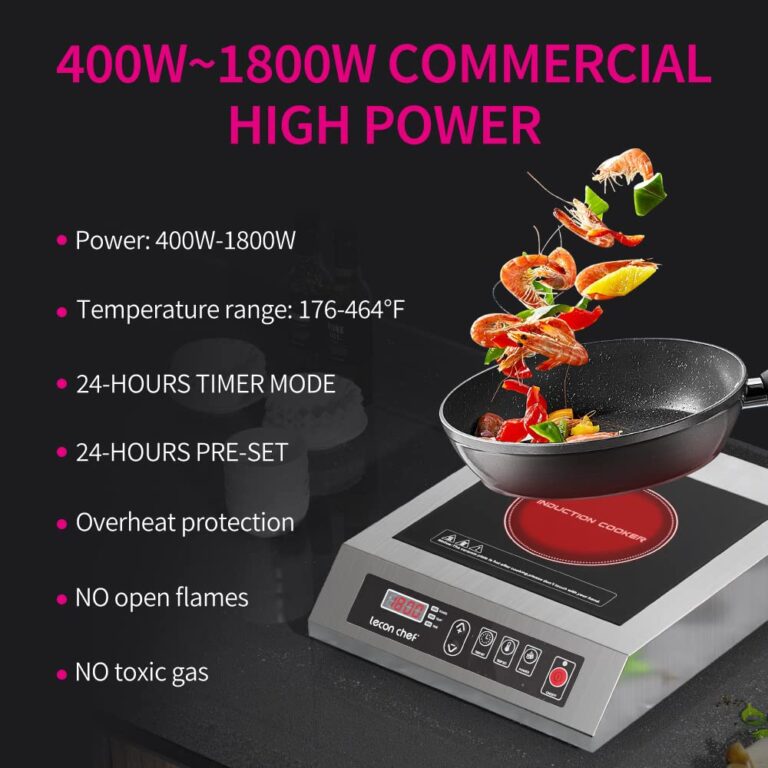 Leconchef Induction Cooktop Induction Cooker Stainless Steel Commercial Grade Countertop Induction Cooker Portable Electric Burner 10 Power&Temperature Settings,24 Hours Timer&Preset for - Image 2