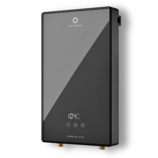 Airthereal Electric Tankless Water Heater, 9kW, 240Volts - Endless On-Demand Hot Water - Self Modulates to Save Energy Use - Small Enough to Install Anywhere - for Sink and Faucet, Evening Tide series