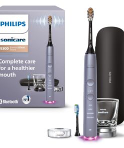 Philips Sonicare DiamondClean Smart 9300 Electric Toothbrush, Sonic Toothbrush with App, Pressure Sensor, Brush Head Detection, 4 Brushing Modes and 3 Intensity Levels, Grey, Model HX9903/45