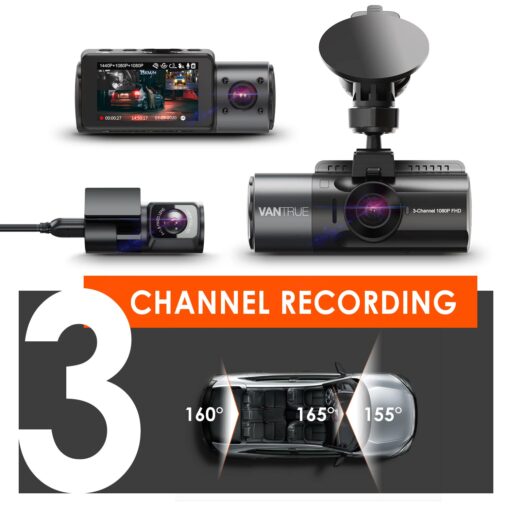 【Bundle: Vantrue N4 Three Channel Dash Cam + Type C USB Port Hardwire Kit】 Vantrue N4 3 Channel 4K Dash Cam, 4K+1080P Front and Rear, 1440P+1440P Front and Inside,Three Way Car Camera - Image 8