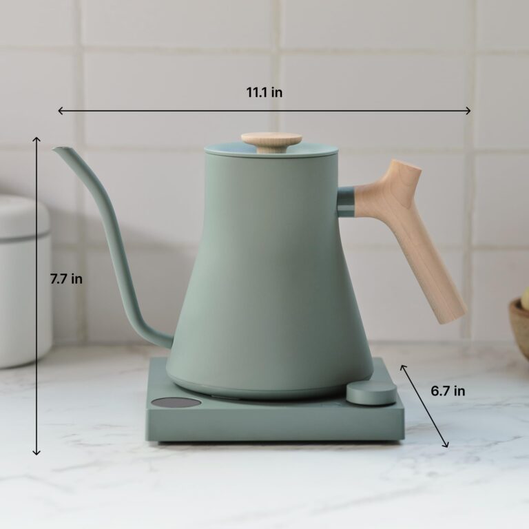Fellow Stagg EKG Pro Electric Gooseneck Kettle - Pour-Over Coffee and Tea, Quick Heating, Precise Temperature Control, Scheduling, Built-in Brew Timer, Smoke Green with Maple Wood Handle, 0.9 Liter - Image 2