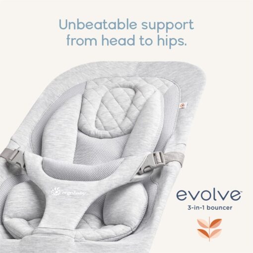 Ergobaby Evolve 3-in-1 Bouncer, Adjustable Multi Position Baby Bouncer Seat, Fits Newborn to Toddler, Oxford Blue - Image 4