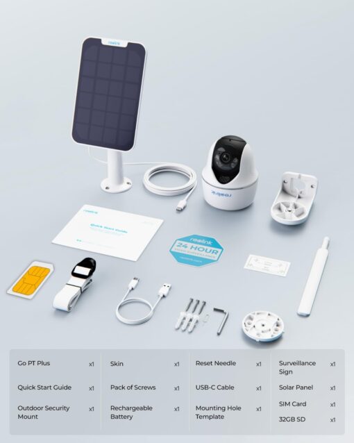 REOLINK 5MP 4G LTE Cellular Security Camera Outdoor, 360° Pan-Tilt, Sim+32GB SD Card Included, Wireless Solar Powered, Color Night Vision, Smart AI Detection, Go PT Plus+Solar Panel, Updated Version - Image 2