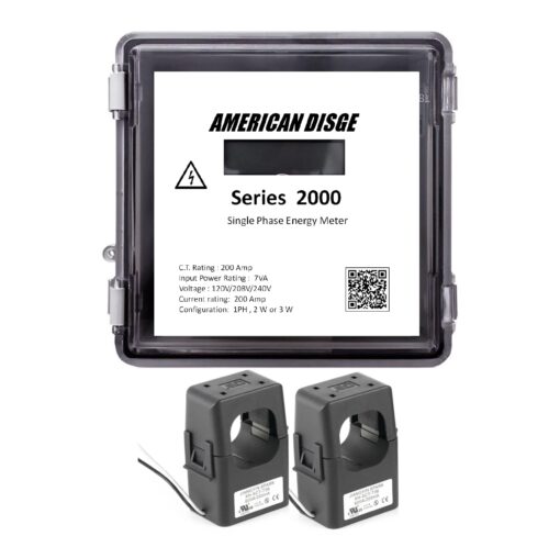 American Disge Series 2000 Single Phase Energy SubMeter, 200 Amp, 120/208/240V, 1PH/2W/3W