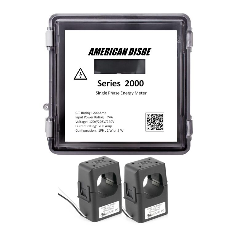 American Disge Series 2000 Single Phase Energy SubMeter, 200 Amp, 120/208/240V, 1PH/2W/3W