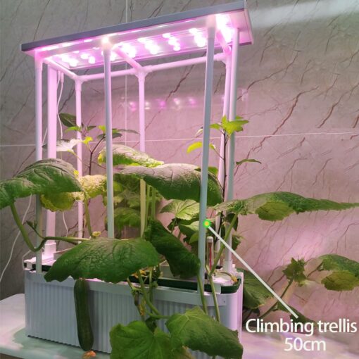 E SUPEREGROW Large Hydroponics Growing System kit with Trellis,Smart Indoor Hydroponic Gardening System with LED Grow Light, Indoor Hydroponic Grow Kit for Tomato,Pepper,Cucumbers(7L,Pump) - Image 5