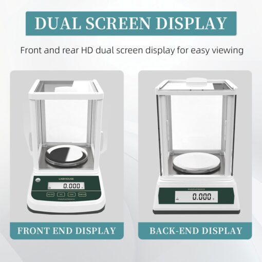 LABHOUSE Digital Analytical Balance(Dual Display) High Precise 1mg 200g Lab Scale External Calibration for Laboratory Pharmacy Chemical Plant Jewelry Store,200g/0.001g - Image 3