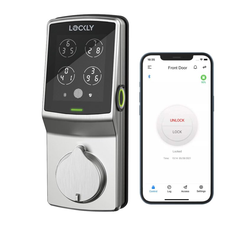 Lockly Secure Pro Bluetooth Smart Door Lock, Keyless Entry with PIN Genie® Digital Keypad, 3D Biometric Fingerprint Sensor Front Door Lock Deadbolt, Voice Control & Auto Lock - Deadbolt Edition