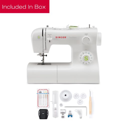 SINGER Tradition 2277 Sewing Machine with Automatic Needle Threader | 97 Stitch Applications, 1-Step Buttonhole, Adjustable Stitch Length & Width & Heavy-Duty Metal Frame (White) - Image 7