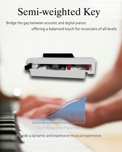Longeye Piano Keyboard 88 Keys Wooden Electric Piano Semi Weighted Digital Piano for Beginner & Professional with Piano Stand, Music Rest, Headphones MOLD2 Walnut - Image 5