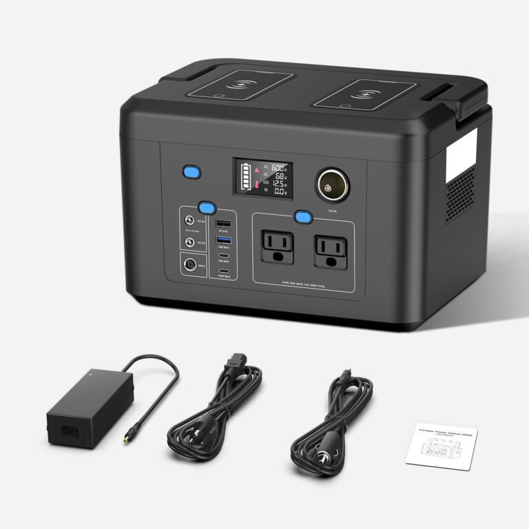 Portable Power Station 600W, Powkey 296Wh Battery Backup with 2 Pure Sine Wave AC Outlets, USB-C PD100W and 2 Wireless Chargers, Solar Generator (Solar Panel Optional) for Outdoor Camping/RVs/Home Use - Image 2