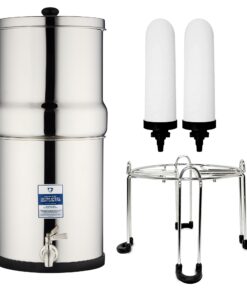 Survivor Filter Ultra Gravity Water Filter System - Stainless Steel Countertop Gravity Fed Water Filter with Stand, 2.25 Gallon, for Home and Outdoors - Removes Bacteria, Viruses, and Parasites