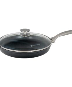 Swiss Diamond Frying Pans Nonstick with Lid, Features Stainless Steel Handle, Nonstick Diamond Coated Aluminum Skillets and Oven Safe Frying Pans with Lids, Cover Included, 11 Inch