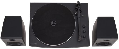 Crosley T150B-BK Modern 2-Speed Bluetooth Turntable System with Variable Weighted Tone Arm and Stereo Speakers, Black - Image 5