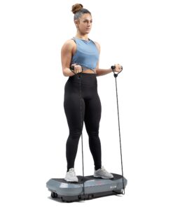 Sunny Health & Fitness 3D Vibration Plate Exercise Platform with Dual Resistance Bands - Total Body Shaker Machine with 16 Speed Settings and 3 Vibration Modes – SF-VP822057
