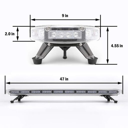 CUMART 47" 88 Red Blue LED Light Bar Fit For Police Cops Vehicles Truck Cars Extreme High Intensity Construction Emergency Warning Strobe Rooftop Low Profile Law Enforcement Hazard Flashing Universal - Image 4