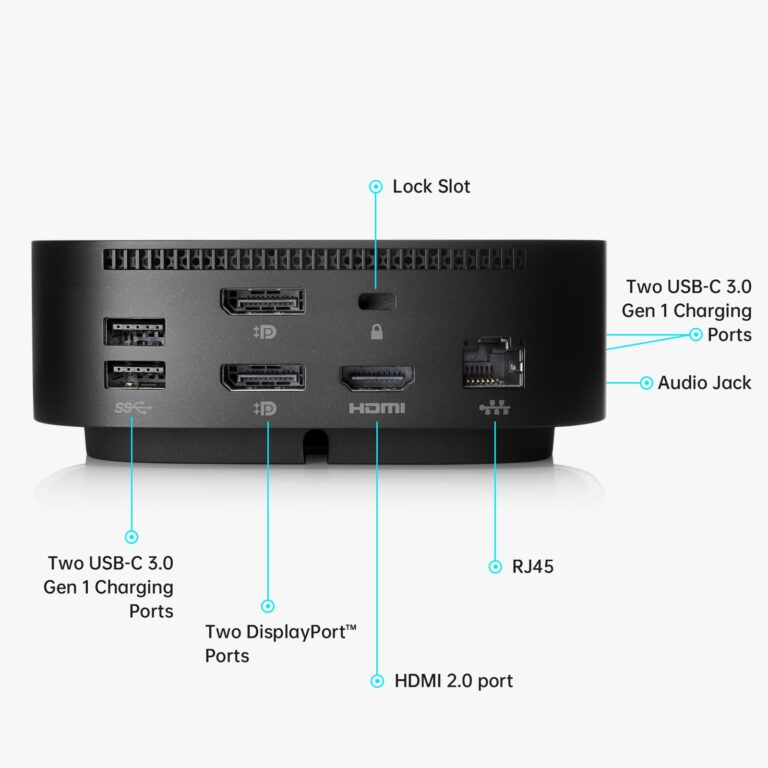HP Docking Station for Laptop Dual Monitor and Charging Bundle - HP USB-C G5 Dock with 120W AC Adapter, HDMI & DP Cable & USB-C Cable - Image 7