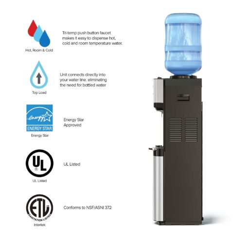 Brio Limited Edition Top Loading Water Cooler Dispenser - Hot & Cold Water, Child Safety Lock, Holds 3 or 5 Gallon Bottles - UL/Energy Star Approved - Image 5