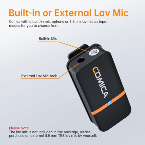 COMICA Vimo Q Wireless Lavalier Microphone System with 4 Transmitters and 1 Receiver, 4 Audio Tracks Individual Output, Noise Cancellation, 656' Range, Lav Mic for Camera, iPhone, Android, PC, etc - Image 5