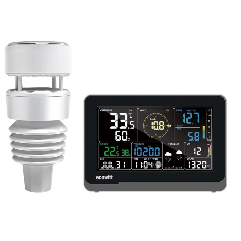 ECOWITT WS3901 Wi-Fi Weather Station Kit, Includes WS3900 7.5'' Colored LCD Display Console and WS90 Outdoor Sensor Array, IoT Function, 915 MHz