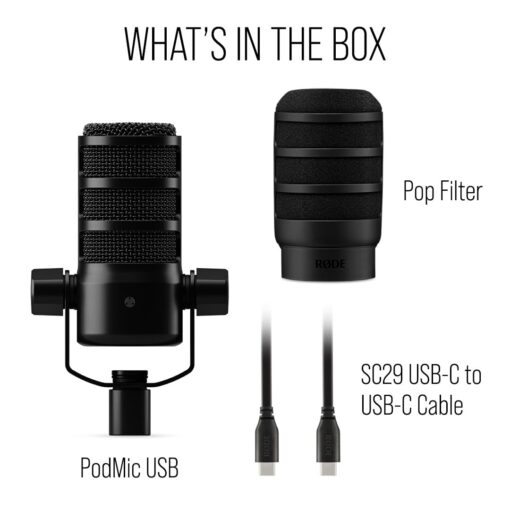 RØDE PodMic USB Versatile Dynamic Broadcast Microphone With XLR and USB Connectivity for Podcasting, Streaming, Gaming, Music-Making and Content Creation - Image 2